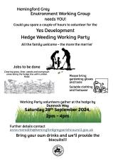 Yes Development Hedge Weeding Working Party