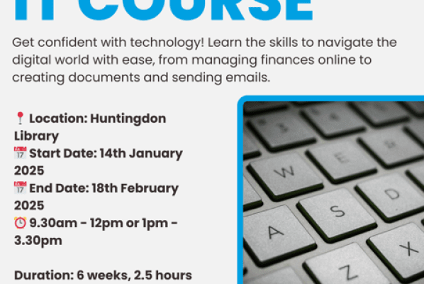 Beginners IT course at Huntingdon Library